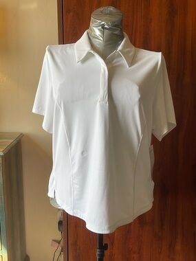 NWT Athleta White Short-Sleeve Polo Tee